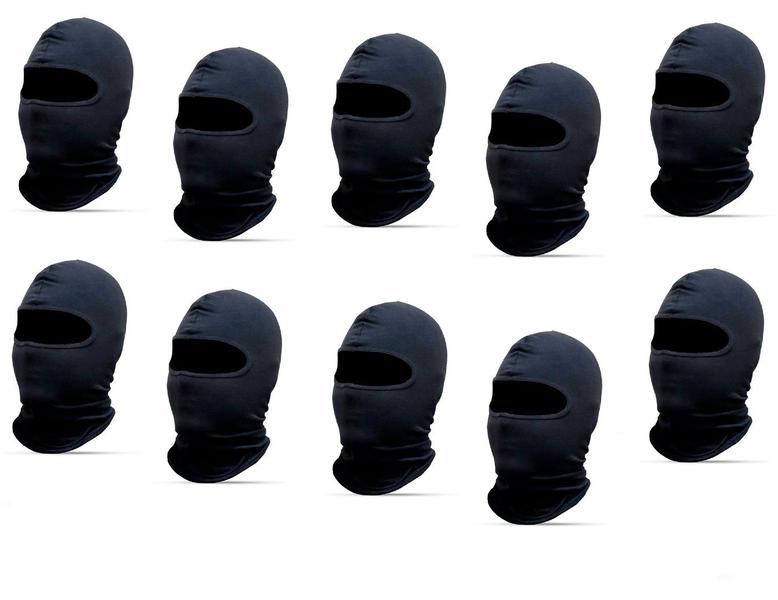 Imagem de Combo 40 Touca Capuz Ninja Balaclava Proteção Frio Inverno Preta Moto Motoboy Paintball Tático Militar