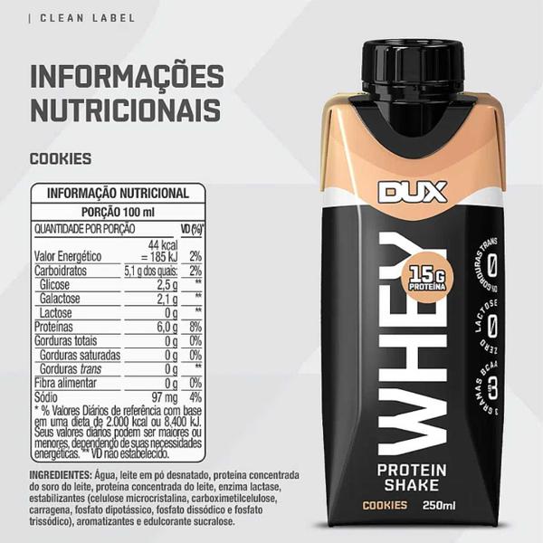 Combo 4x Shake Dux 250ml - Bebida Proteica Whey Pronto para Beber - Dux Nutrition Imagem de Combo 4x Shake Dux 250ml - Bebida Proteica Whey Pronto para Beber