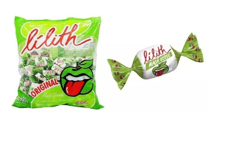 Imagem de Combo 5 Pacotes Bala Mastigável Maçã Verde Lilith 500G