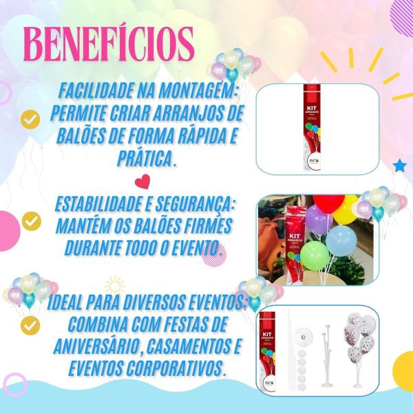 Combo 5 Suporte De Balão Kit Arranjo 45 Cm C/5 Hastes - Crgfestas Imagem de Combo 5 Suporte De Balão Kit Arranjo 45 Cm C/5 Hastes