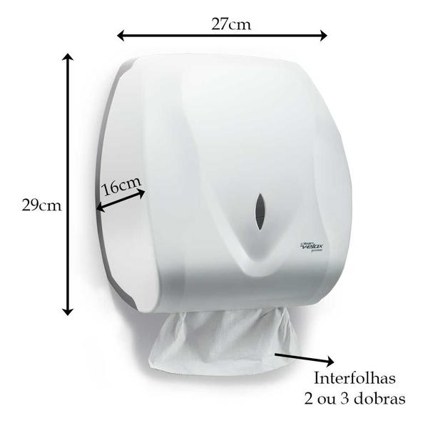 Combo 5 Suporte porta papel toalha interfolha toalheiro Premisse Velox banheiro condominio branca Imagem de Combo 5 Suporte porta papel toalha interfolha toalheiro Premisse Velox banheiro condominio branca
