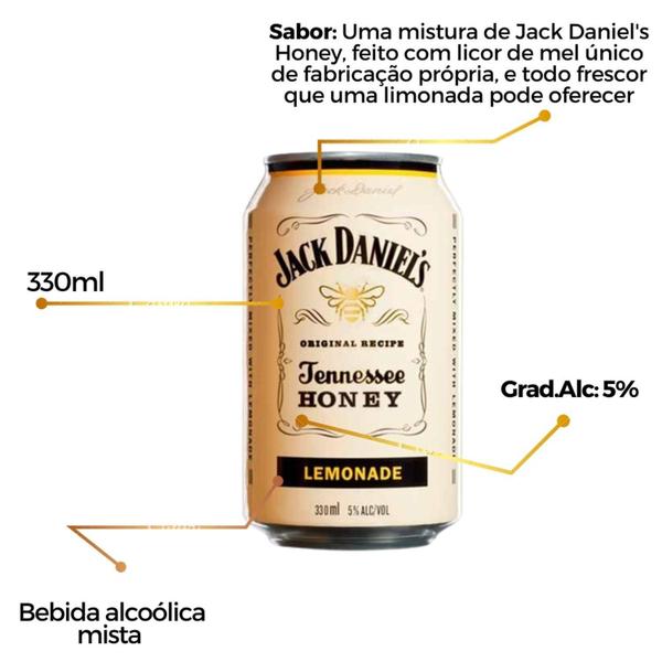 Imagem de Combo 6 Latas Jack Daniel'S Honey E Lemonade 330Ml