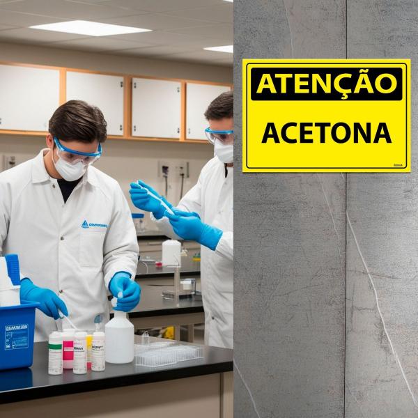 Imagem de Combo 6 Placas De Sinalização Atenção Acetona 30x20 Ecom IA - SA33 F9e