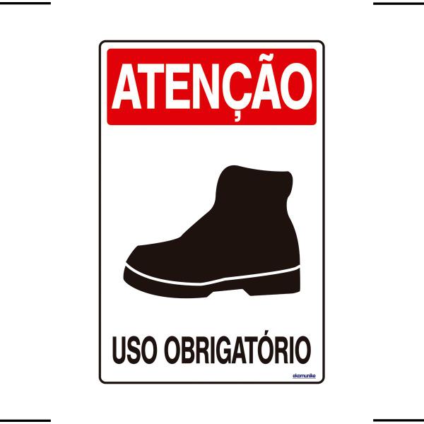 Imagem de Combo 6 Placas De Sinalização Atenção Bota Uso Obrigatório 20x30 Ekomunike - S-204 F9e