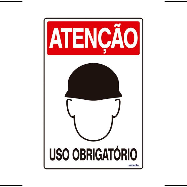 Imagem de Combo 6 Placas De Sinalização Atenção Capacete Uso Obrigatório 20x30 Ekomunike - S-205 F9e