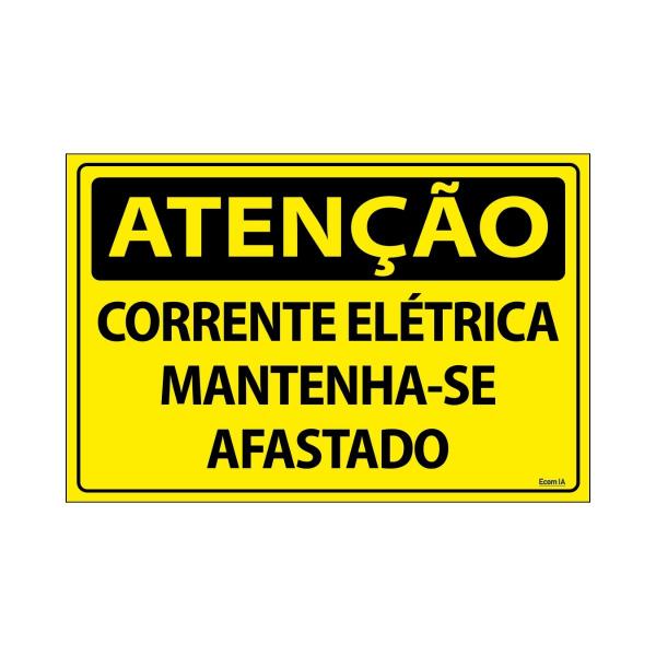 Imagem de Combo 6 Placas De Sinalização Atenção Corrente Elétrica Mantenha-se Afastado 30x20 Ecom IA - SA18 F9e