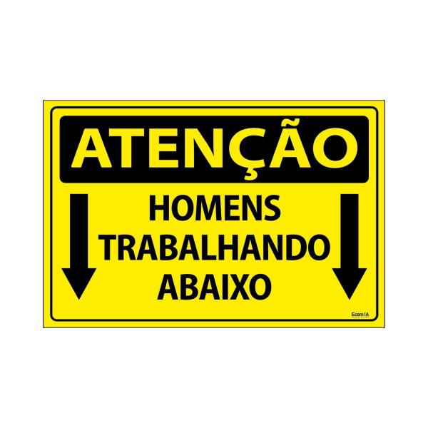 Imagem de Combo 6 Placas De Sinalização Atenção Homens Trabalhando Abaixo 30x20 Ecom IA - SA6 F9e