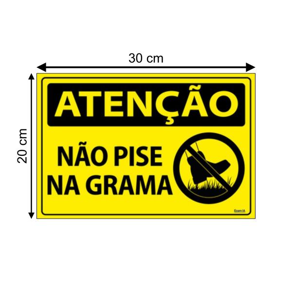 Imagem de Combo 6 Placas De Sinalização Atenção Não Pise Na Grama 30x20 Ecom IA - SA100 F9e