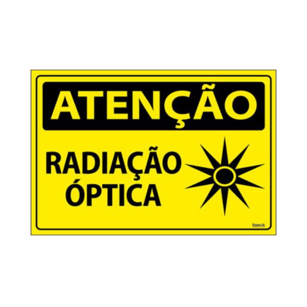 Imagem de Combo 6 Placas De Sinalização Atenção Radiação Óptica 30x20 Ecom IA - SA98 F9e