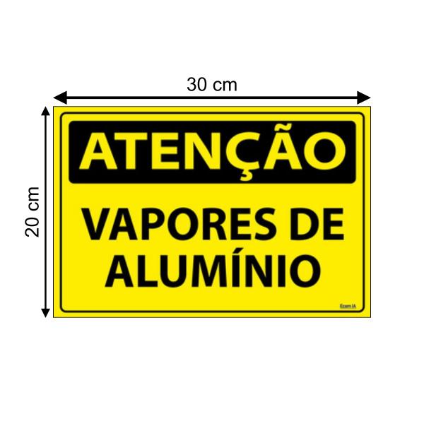 Imagem de Combo 6 Placas De Sinalização Atenção Vapores De Alumínio 30x20 Ecom IA - SA55 F9e