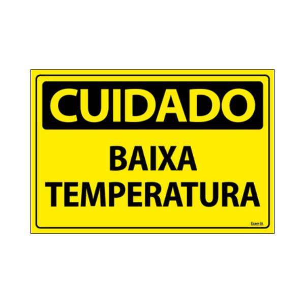 Imagem de Combo 6 Placas De Sinalização Cuidado Baixa Temperatura 30x20 Ecom IA - SC65 F9e