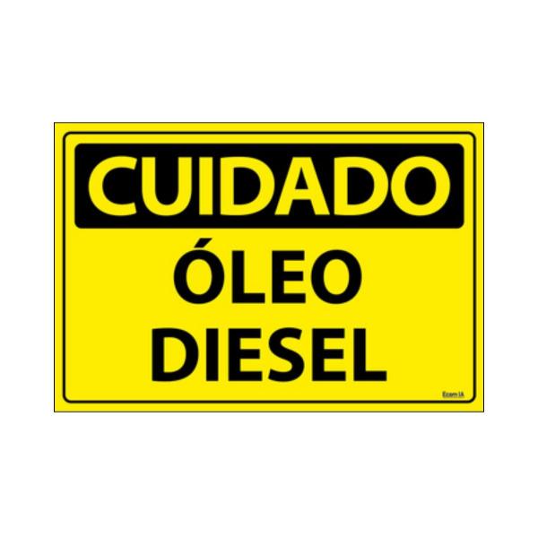 Imagem de Combo 6 Placas De Sinalização Cuidado Óleo Diesel 30x20 Ecom IA - SC75 F9e