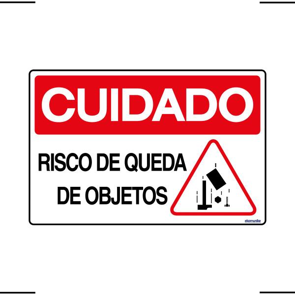 Imagem de Combo 6 Placas De Sinalização Cuidado Risco De Queda De Objetos 30x20 Ekomunike - S-226/2 F9e