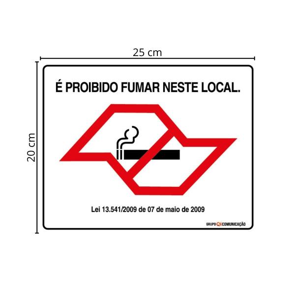 Imagem de Combo 6 Placas De Sinalização É Proibido Fumar Neste Local 25x20 Qi Comunicação - P-5/2 Q1a