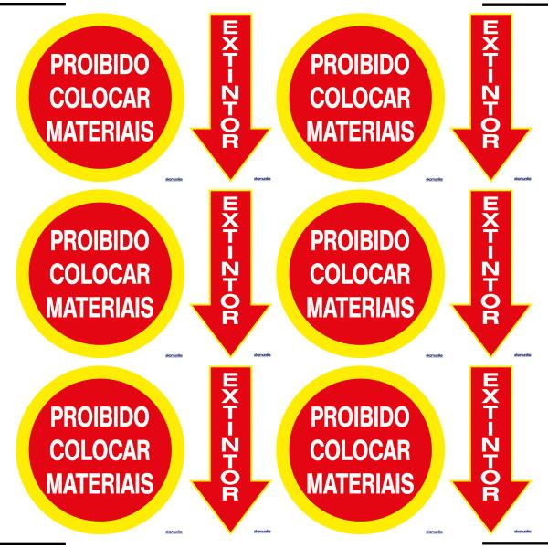 Imagem de Combo 6 Placas De Sinalização Extintor / Proibido Colocar Materiais 30X20 Ekomunike - S-210 F9e