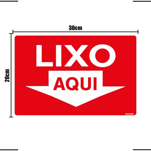 Imagem de Combo 6 Placas De Sinalização Lixo Aqui 30x20 Ekomunike - P-9 F9e