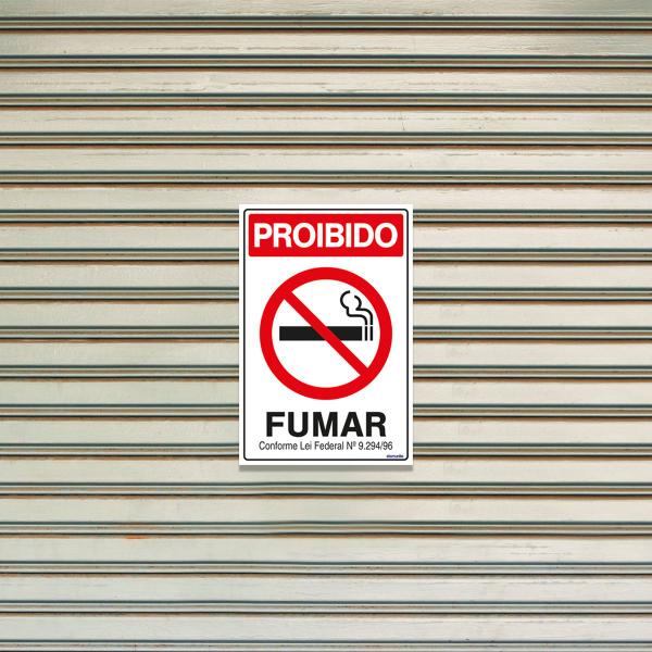 Imagem de Combo 6 Placas De Sinalização Proibido Fumar 20x30 Ekomunike - P-5 F9e