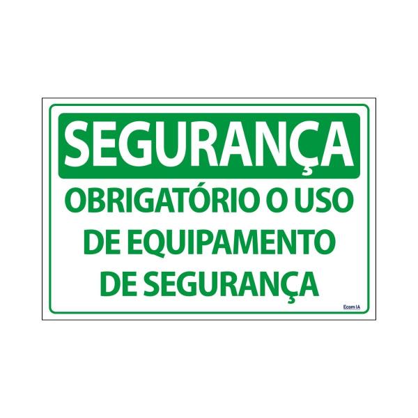 Imagem de Combo 6 Placas De Sinalização  Segurança Obrigatório O Uso De Equipamento De Segurança 30x20 Ecom IA - SS11 F9e