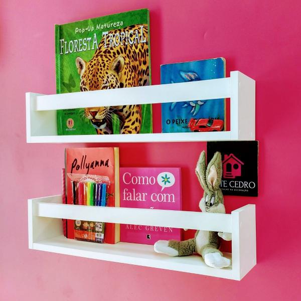 Imagem de Combo 6 prateleiras Decorativas Para Quarto Infantil Nicho De Livros e Brinquedos Mdf 55cm