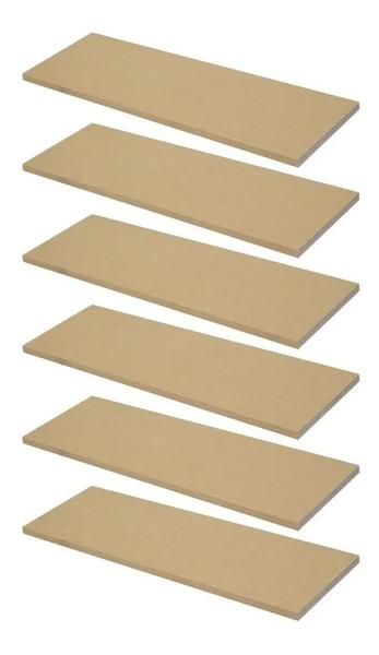 Imagem de Combo 6 Prateleiras Mdf Cru 60x20 cms  Com Suporte