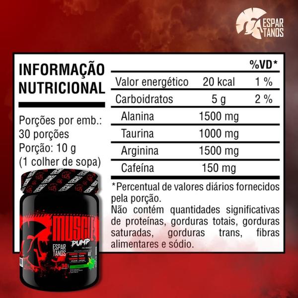Combo 8x Pré Treino Muscle Pump 300g - Espartanos Suplementos - Kit Energia e Disposição Imagem de Combo 8x Pré Treino Muscle Pump 300g - Espartanos Suplementos - Kit Energia e Disposição