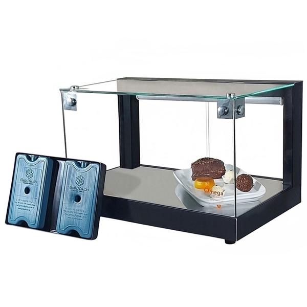 Imagem de Combo B-VF47 Vitrine Fria Beta 47cm Preta e A3 Estufa Alfa Quente para salgados de 3 bandejas Preta - 220V - Omega