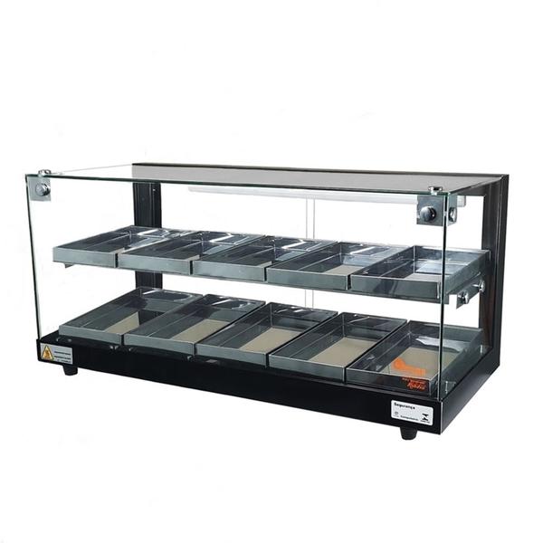 Combo BD10 Estufa Beta Dupla 10 Bandejas Preta e B-VFD77 Vitrine Fria Beta 77cm Preta - 220V - Omega Imagem de Combo BD10 Estufa Beta Dupla 10 Bandejas Preta e B-VFD77 Vitrine Fria Beta 77cm Preta - 220V - Omega