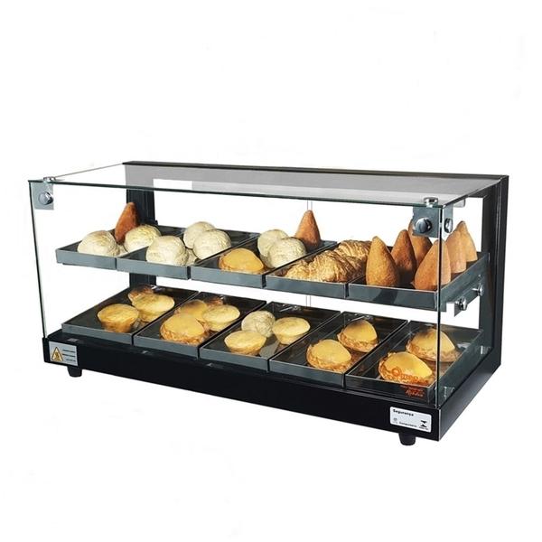 Combo BD10 Estufa Beta Dupla 10 Bandejas Preta e B-VFD77 Vitrine Fria Beta 77cm Preta - 220V - Omega Imagem de Combo BD10 Estufa Beta Dupla 10 Bandejas Preta e B-VFD77 Vitrine Fria Beta 77cm Preta - 220V - Omega