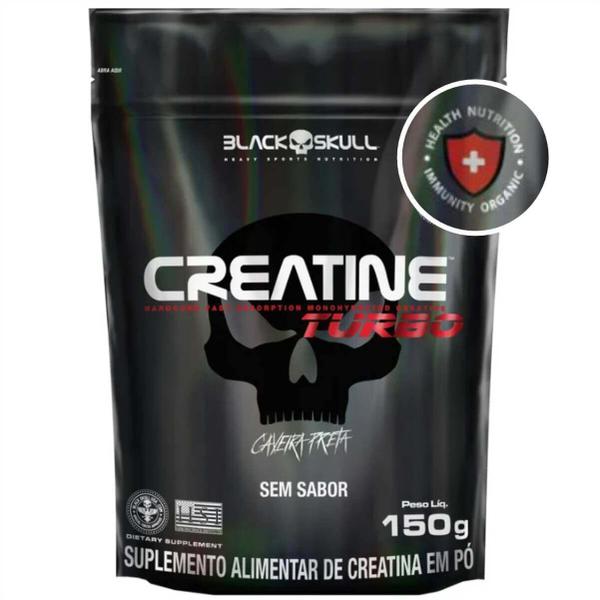 Imagem de Combo Black Skull: Whey Turbo 907g + Creatina Turbo Refil 150g + Bcaa 30 tabs + Coqueteleira Shakeira