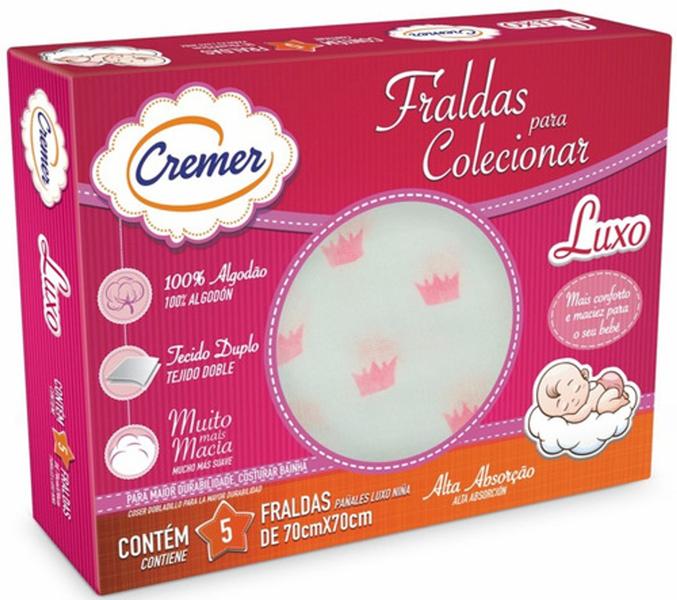 Imagem de Combo C/ 3 Caixas Fralda Cremer Luxo Estampa Menina - Oferta