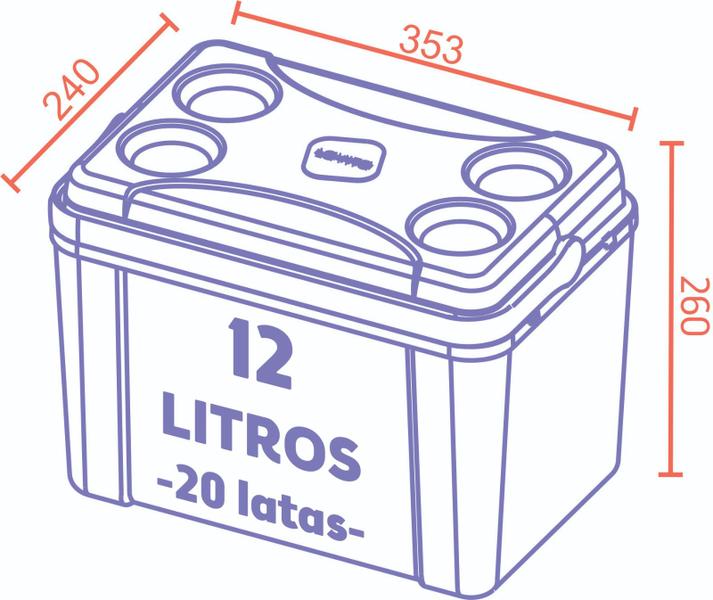 Imagem de Combo Caixa Térmica 12 e 22 litros - Azul Tradicional