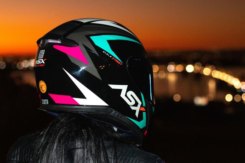 Imagem de Combo Capacete ASX Eagle Street + Viseira Fume feminino e masculino para andar moto