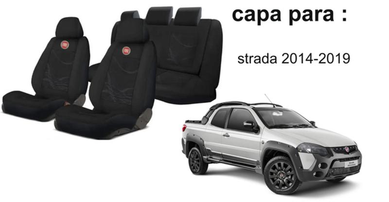 Imagem de Combo Capas Strada 2014 a 2019 + Volante + Chaveiro