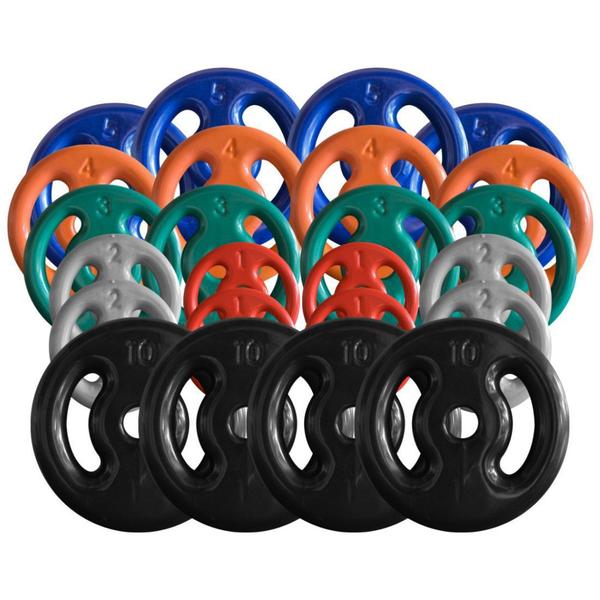 Combo com 24 Anilhas Emborrachadas - 100 Kg - 2M Imagem de Combo com 24 Anilhas Emborrachadas - 100 Kg