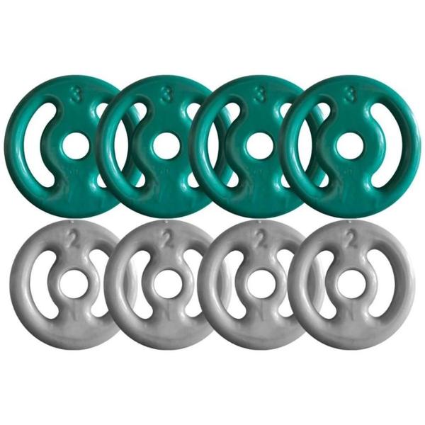 Combo com 8 Anilhas Emborrachadas - 20 Kg - BOX INGÁ Imagem de Combo com 8 Anilhas Emborrachadas - 20 Kg