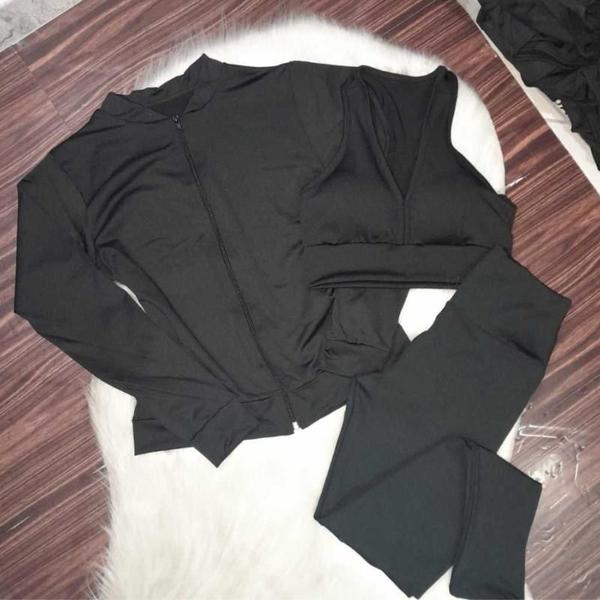 Combo Com Legging Top Jaqueta Feminino Academia Fitness - bella fitness Imagem de Combo Com Legging Top Jaqueta Feminino Academia Fitness