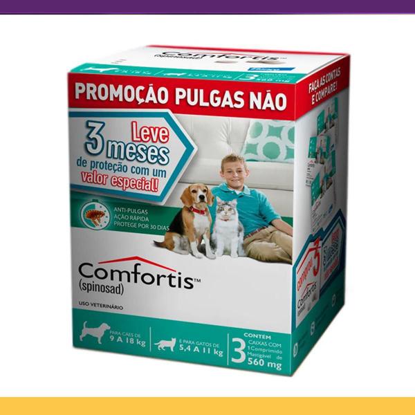 Imagem de Combo Comfortis Cães 9 A 18Kg Gatos De 5,4 A 11Kg