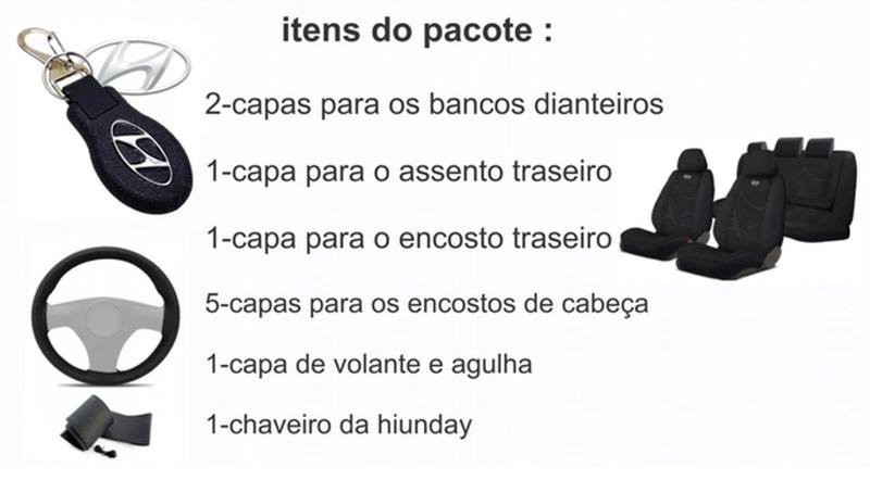 Imagem de Combo Conforto Elegância Tucson 04-13 +(Capa Volante) + Chaveiro