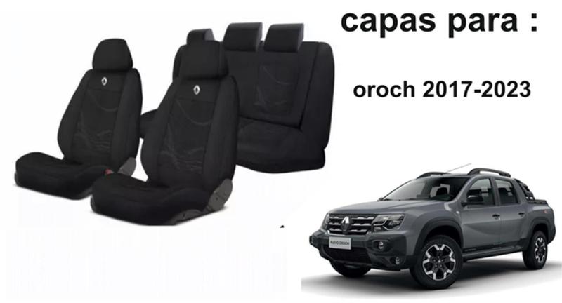 Imagem de Combo Conforto Premium Oroch 2017-2023 + Volante + Chaveiro Tecido