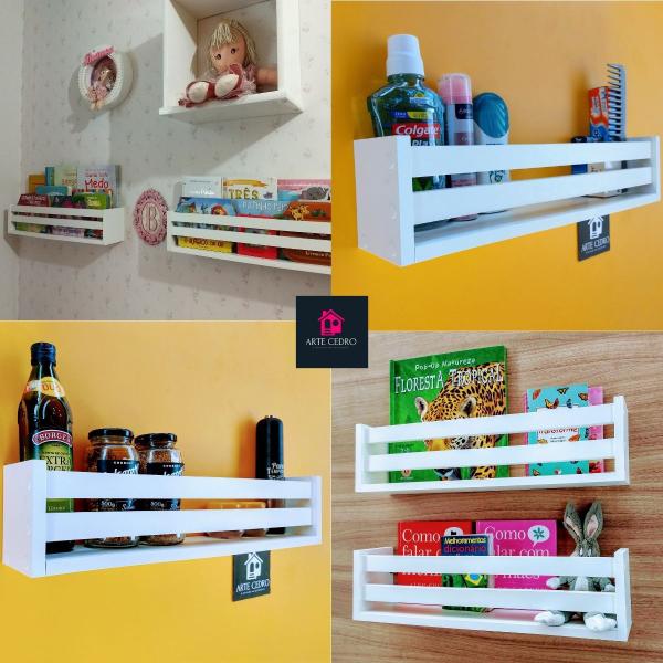 Imagem de Combo Conjunto 5 Prateleiras Porta Livro Pelúcia  Quarto De Criança Mdf 40cm