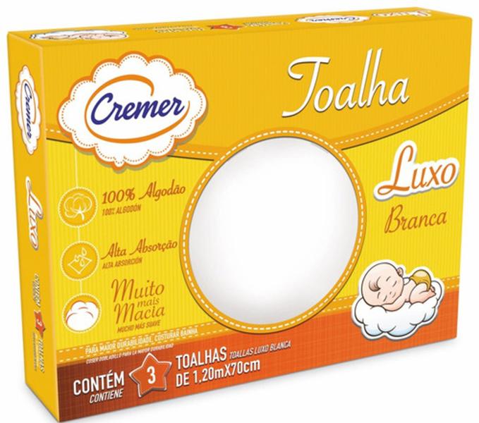 Imagem de Combo Cremer C/ 10 Cx Fralda Luxo Branca + 2 Cx Toalhas Luxo