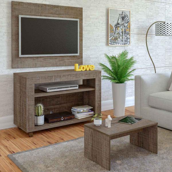 Imagem de Combo Cristal Canela com Rack, Mesa de Centro e Painel para TV até 32 Polegadas - Artely