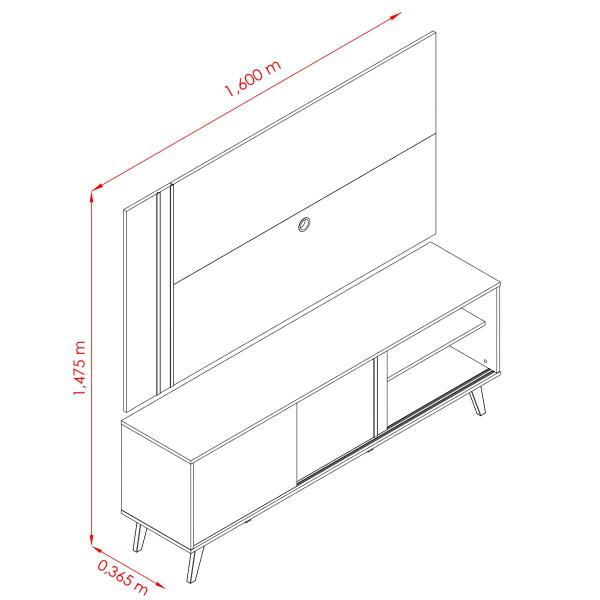 Imagem de Combo Cronos TVs Até 60” Cinamomo Off White 713139 Madetec