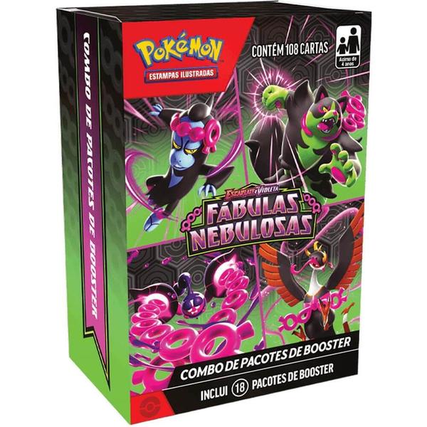 Imagem de Combo de booster pokemon escarlate e violeta 6.5 fabulas nebulosas copag