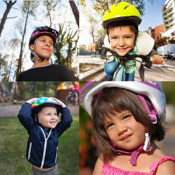 Imagem de Combo de Segurança Infantil Capacete e Kit Azul para Bicicleta e Skate Proteção Completa