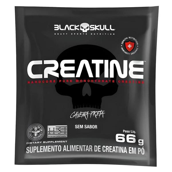 Imagem de Combo de Suplementos Black Skull Creatina Sem Sabor Sache 66g + Whey Protein Gourmet 100% HD Refil 900g