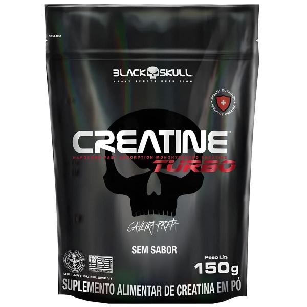 Imagem de Combo de Suplementos Creatina Sem Sabor Refil 150g + Whey Protein Turbo 907 -  Black Skull