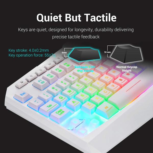 Imagem de Combo de teclado e mouse Redragon S101 RGB retroiluminado (branco)