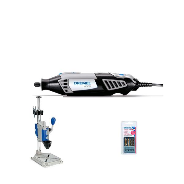 Imagem de COMBO  DREMEL+  RETIFICA 4000 + BASE FURADEIRA+BROCA 220v