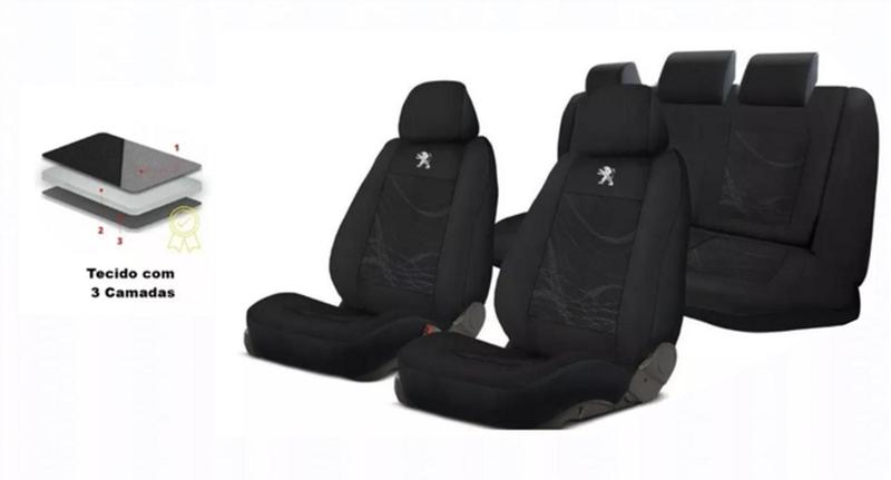 Imagem de Combo Elegância Premium Peugeot 407 04-11 +(Capa Volante) + Chaveiro